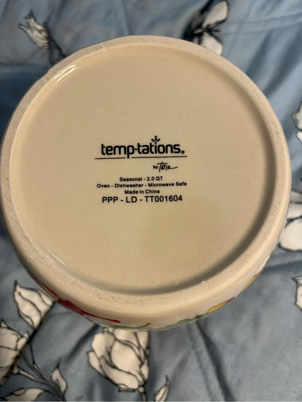Temp-Tations Fall Harvest Ceramic baker in Orange, Green, Yellow and Red